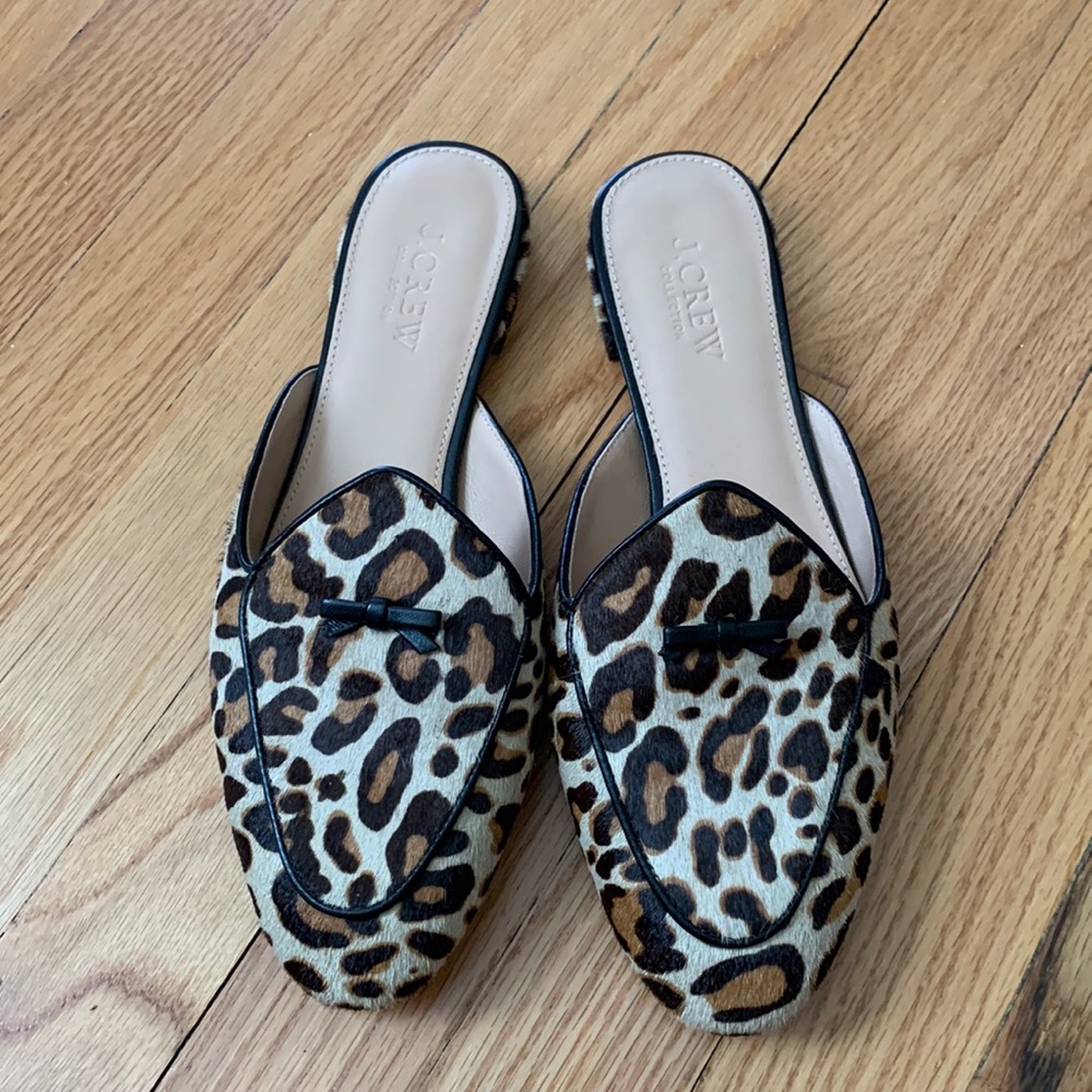 J. Crew Collection leopard mules